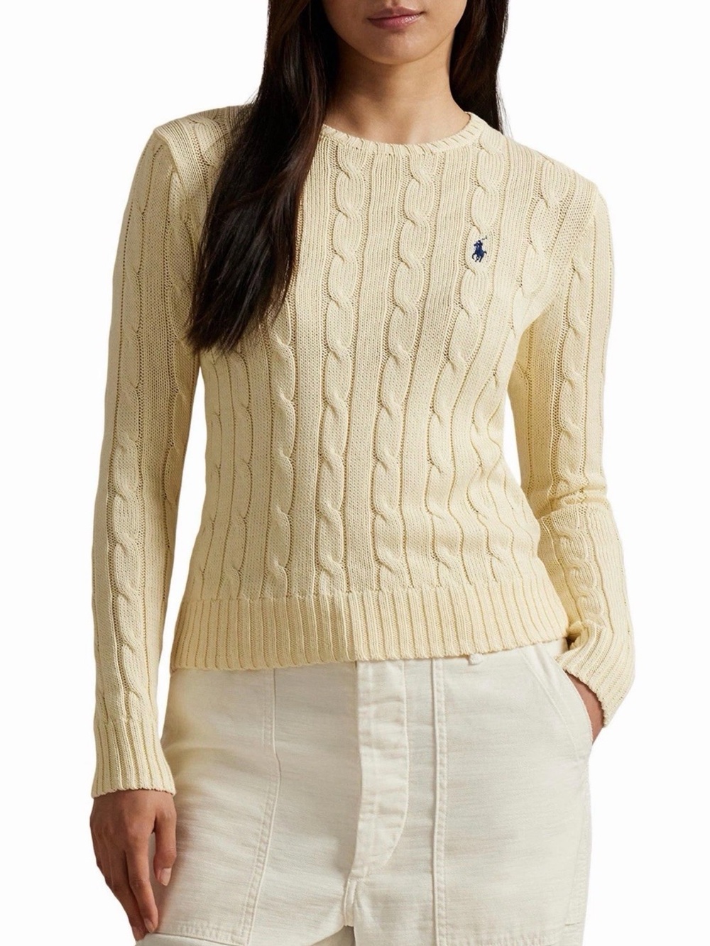 Polo Ralph Lauren Cable-Knit Cotton Crewneck Sweater
